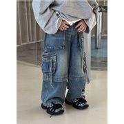 2023秋冬新作 韓国風子供服 キッズ服 ベビー服 デニム パンツ ロングパンツ ジーパン 人気