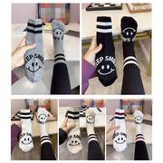 レディース かわいい ハイソックス 靴下 スマイル