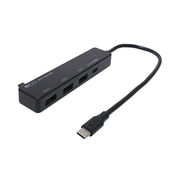 ミヨシ USB PD100W充電対応 USB2.0ハブ ブラック USH-CA20PBK