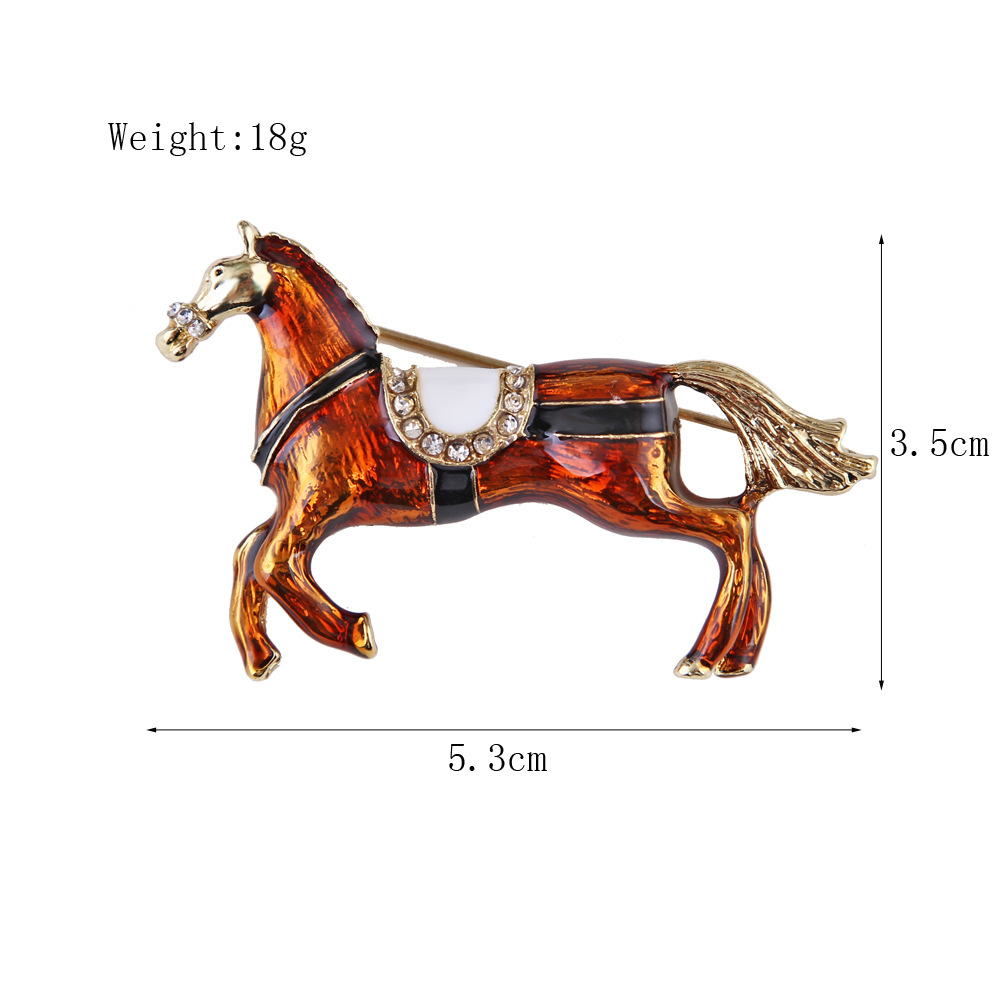 馬のブローチ 疾走する戦馬ブローチ 動物 ブローチ コサージュ