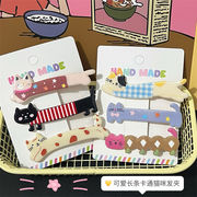 5色 韓国ファッション 猫 ヘアクリップ かわいい猫のヘアアクセサリー 大人たち 子供 ヘアピン  猫雑貨