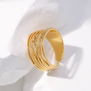2023 ステンレスリング ワイヤー 指輪  太幅 幅広 ジルコニア アクセサリーファッション指輪