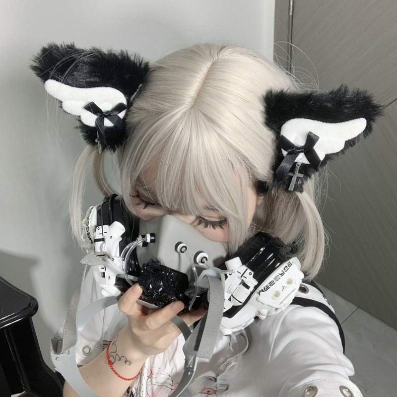 ヘアクリップ ヘアアクセ ネコミミ ロリータファッション 地雷系 