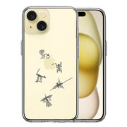 iPhone 15 Plus 側面ソフト 背面ハード ハイブリッド クリア ケース ナスカの地上絵