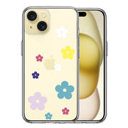 iPhone15 側面ソフト 背面ハード ハイブリッド クリア ケース CuVery  花柄 フローラル