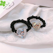 韓国風 ハート ヘアゴム 髪留め ヘアアクセサリー レディース 可愛い おしゃれ