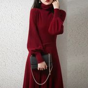 韓国ファッションオシャレ　ニット　ワンピース　新作