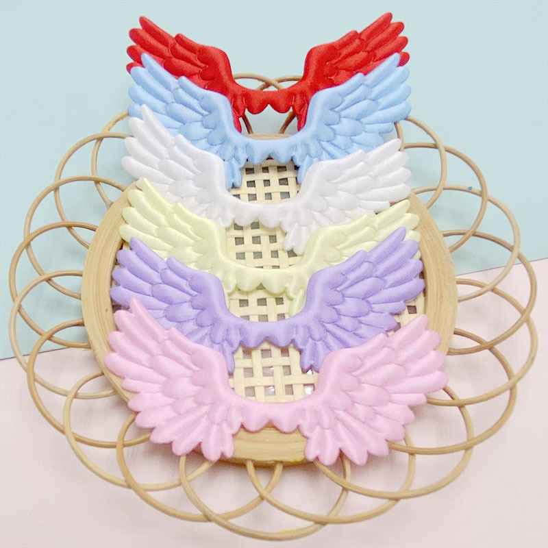 DIY デコパーツ　生地パーツ　ヘアアクセサリーパーツ　貼り付けパーツ　手芸　天使の羽
