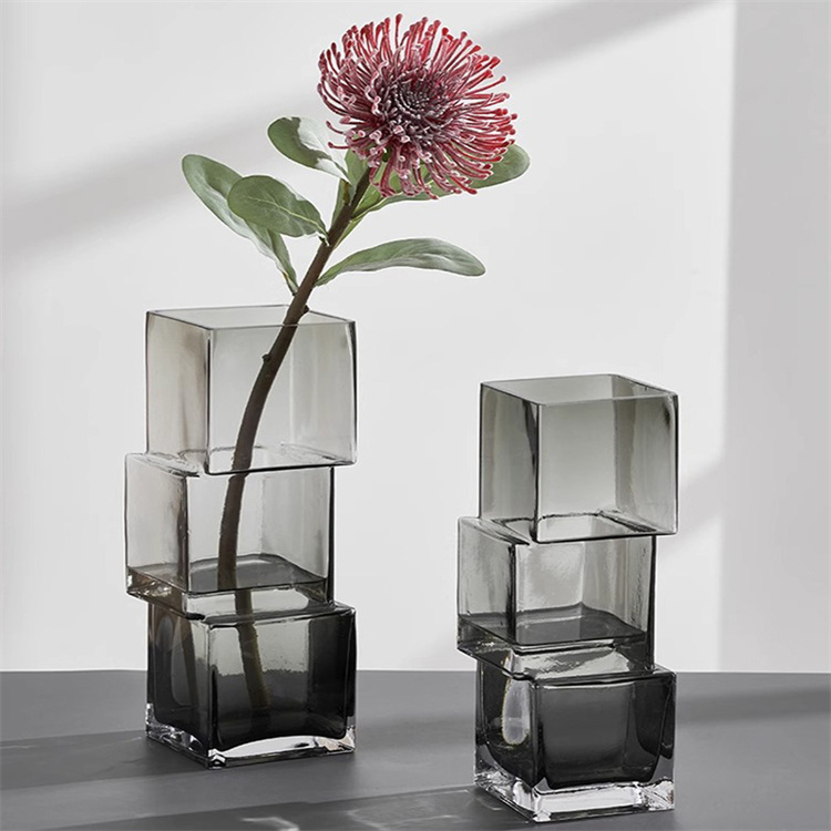 おすすめ商品 INSスタイル ずれ花瓶 クリア ガラス花瓶 卓上置物 トレンド デザインセンス 花瓶