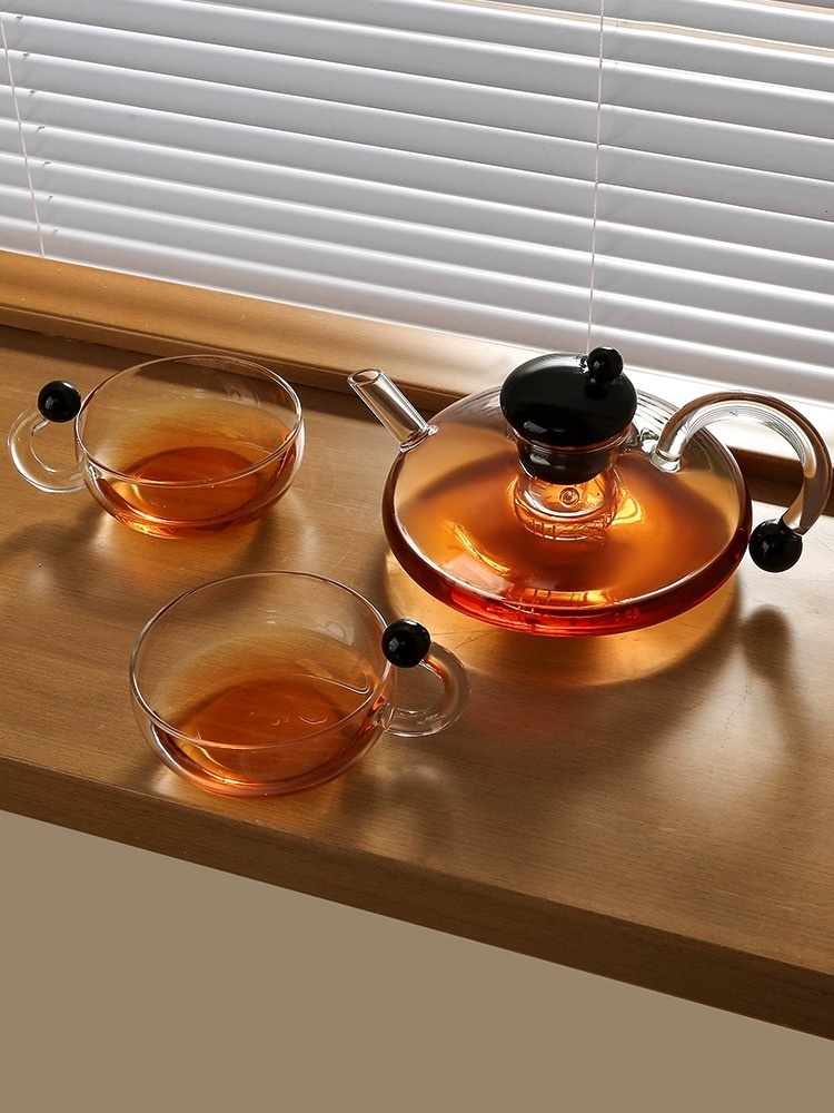 また購入します デンマーク やかん 側把ティーポット ガラス煮茶器 泡茶ポット カンフー茶器セット