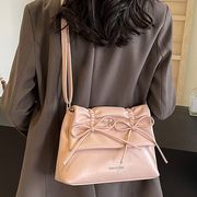 リボンショルダーバッグ　ハンドバッグ　鞄　レディース　韓国ファッション　4colors　バレエコア