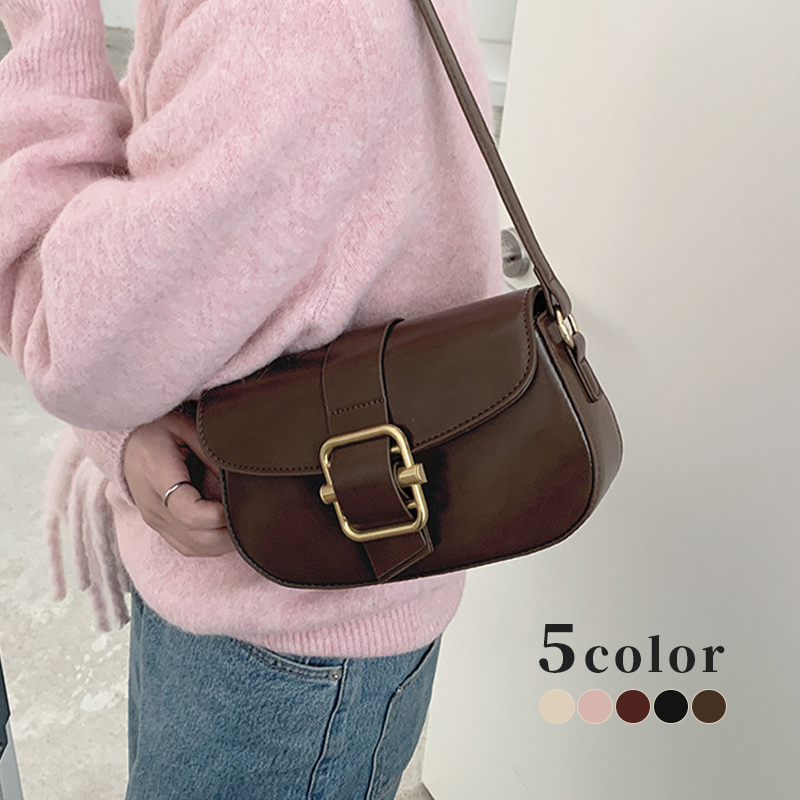 ショルダーバッグ　鞄　レディース　シンプル　韓国ファッション　5colors
