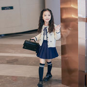 2024新作 韓国子供服 女の子プリーツスカート学院風スカートショートスカートセットJK