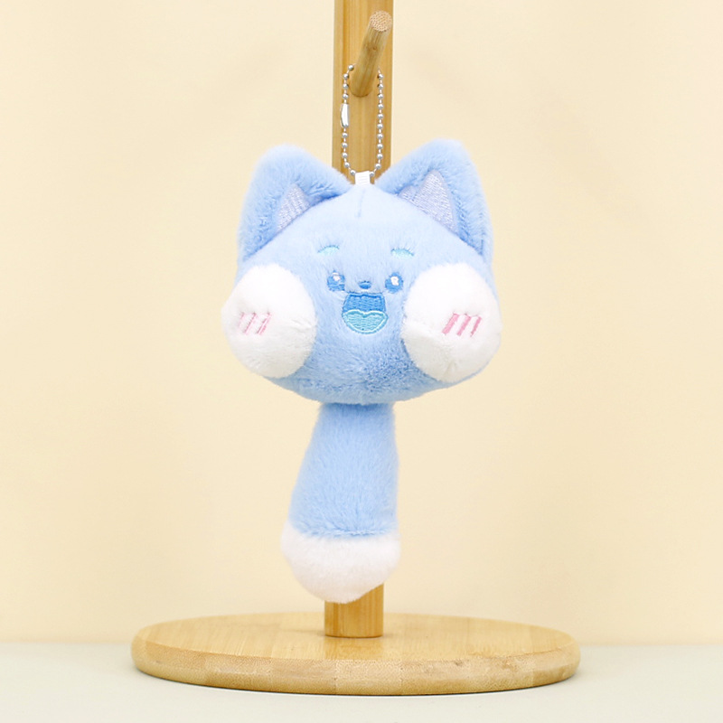 5色 長いしっぽ猫 かわいいぬいぐるみ キーホルダー ペンダント