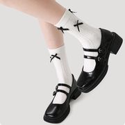 レディース靴下　ソックス　リボンポイントガールズ靴下　　韓国ファッション