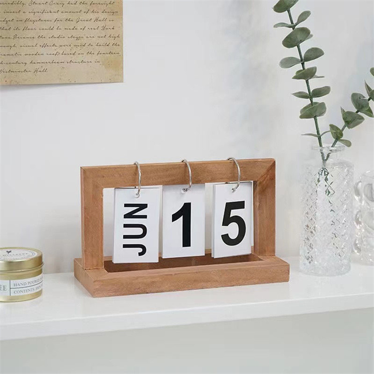 とてもよかったです テーブル装飾品 家の置物 置物 タイムカード シンプル 木製カレンダー カレンダー