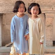 ★Girls★　子供服　80~140cm　キッズワンピース　ロングニットT　春夏　韓国キッズファッション