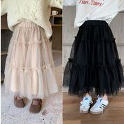 2024 春夏新作 韓国版 洋風 スカートの裾 チュール  スカート 女の子  子供服
