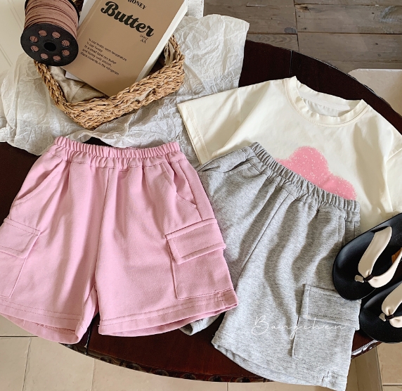 ins 韓国風子供服  ベビー服  ボトムス  ホワイト  ピンク  ショートパンツ  カジュアル  2色