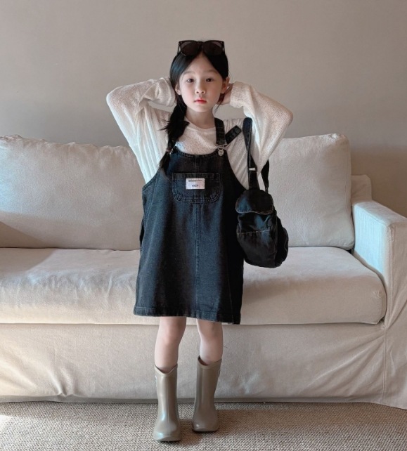 2024春新作  韓国風子供服  ベビー服   デニム   ワンピース  袖なし  女の子