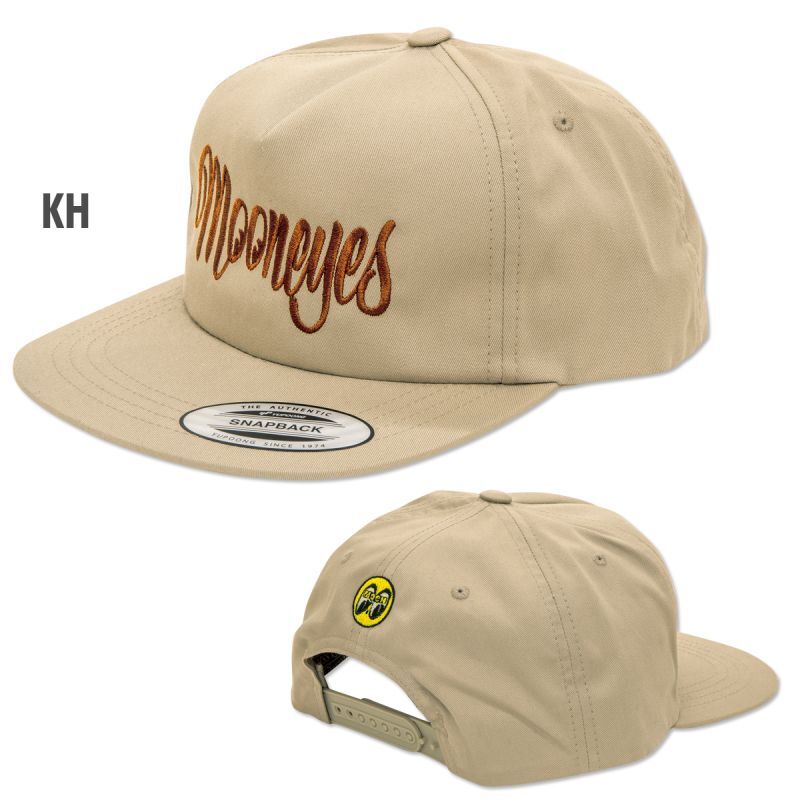 ムーンアイズ レタリング ツイル フラット バイザー キャップ MOONEYES