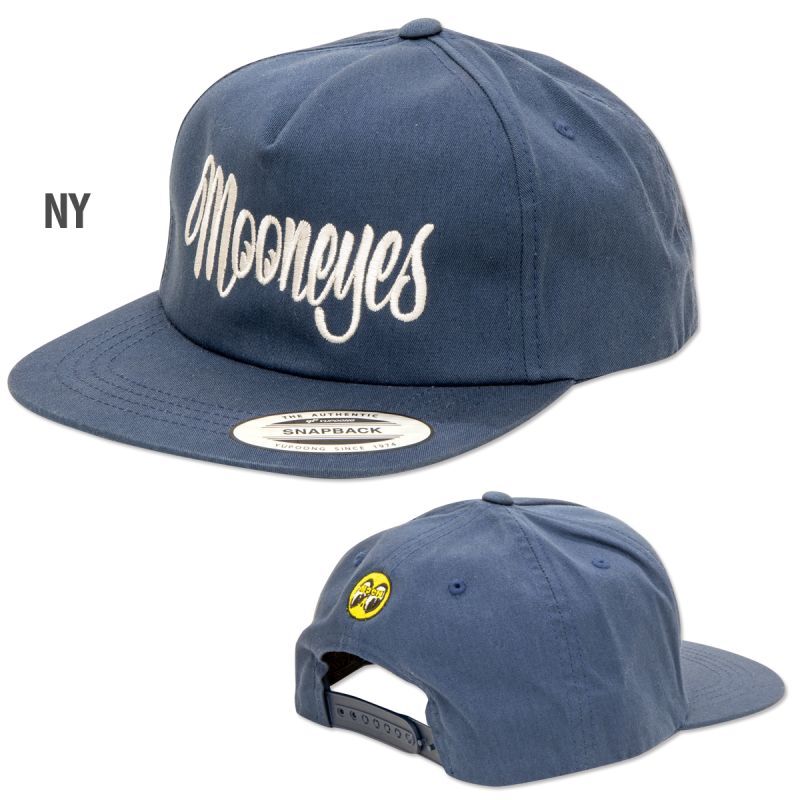 ムーンアイズ レタリング ツイル フラット バイザー キャップ MOONEYES