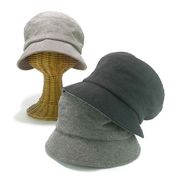 　発熱制電霜降りツイードキャスクロッシェ　レディース帽子