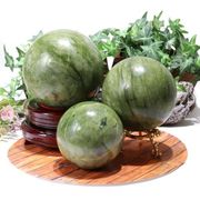 置物　丸玉　岫岩玉　約10cm　中国産　ヒーリング　リラックス　厄除け　パワーストーン　天然石