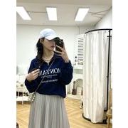 【韓国ファッション】2024年春新作　MONTANA　刺繍　ジップ　スウェット