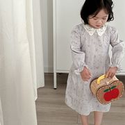 ★Girls★　子供服　80~130cm　キッズワンピース　パフスリーブ　韓国キッズファッション