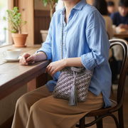 定番 人気商品【クーコ COOCO】メタリック柄編みミニ ショルダーバッグ