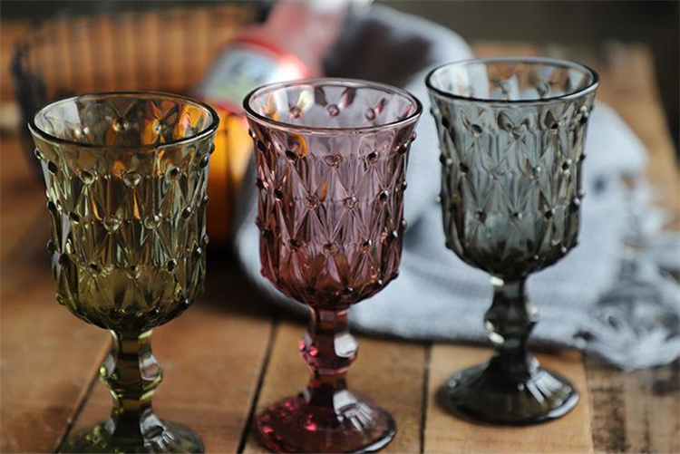 2024年の新商品更新 真珠 レリーフ ガラスコップ ワイングラス ウェディング デコレーション 2個入