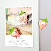 立体  白いイチゴ  いちご  冷蔵庫用マグネット フルーツ形 冷蔵庫用マグネット 冷蔵庫の装飾  強い磁気