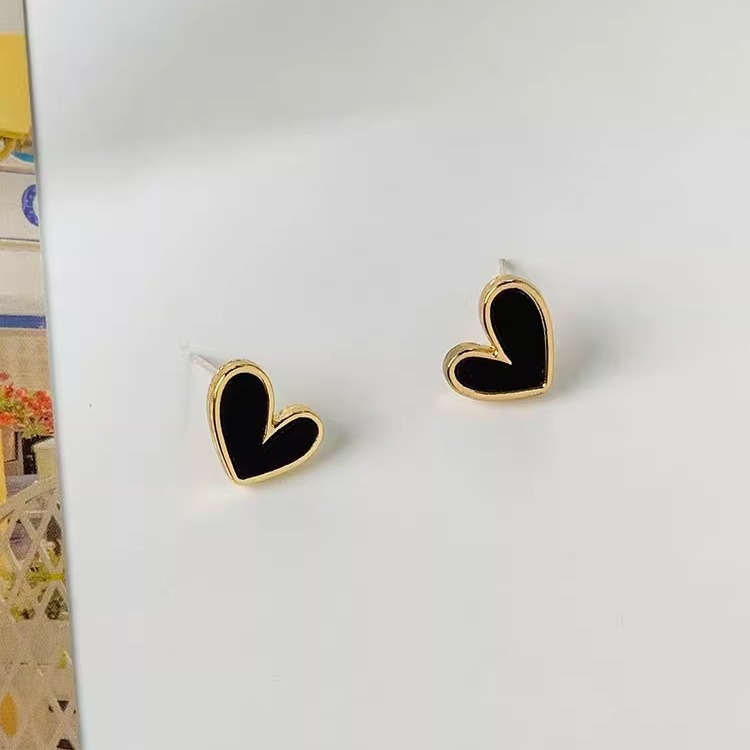 ステンレスハートピアス アクセサリー 金属アレルギー対応 INS デザイン 18Kコーティング