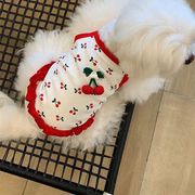 【2024春新作】 犬服 ペット服 キャミソール ドッグウェア 犬猫兼用 韓国風 可愛い チェリー柄