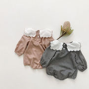 2022年韓国の子供服春と秋の新しいベビードレス長袖の服新生児の三角形の服