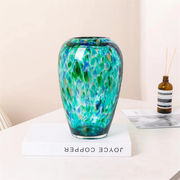 今っぽトレンド ガラスの花瓶 純手作り 瑠璃の花瓶 北欧 シンプル 花瓶 リビングフラワー 玄関の置物