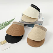 空のシルクハット、麦わら帽子、ひさしのついた帽子、夏用日よけ帽、快適で通気性のある、ヘッドバンド