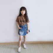 春夏子供服 女の子 カジュアル 破れ デニムショートパンツ スカート おしゃれキュロット