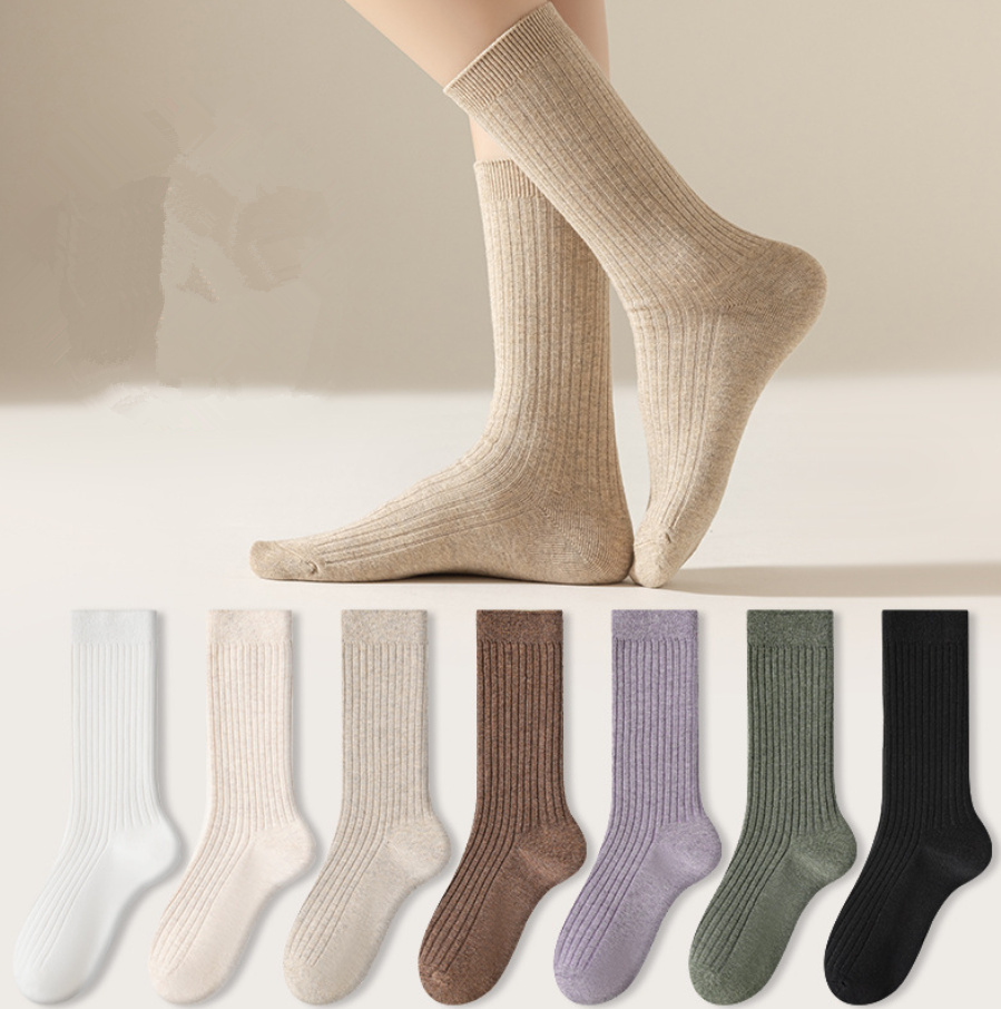 新作 レディース 靴下 ソックス 伸縮 綿 シンプル 韓国ファッション