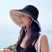 大きなつばの漁師の帽子女性の夏の抗紫外線太陽韓国語版潮日焼け止め日焼け止め顔