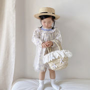 子供用バッグ・かわいい・草編み・ショルダーバッグ・2色・新款・肩掛け /斜め掛けバッグ