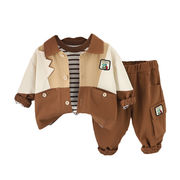 キッズセットアップ　春服 ジャケット+シャツ+パンツ 3点セット 80cm-120cm