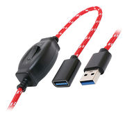 【5個セット】 MCO ON OFFスイッチ付USB延長ケーブル 15m USB-EXS