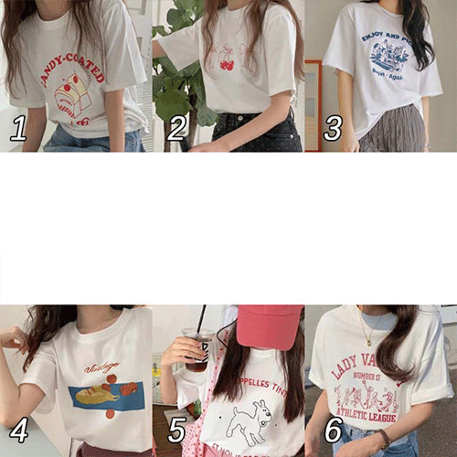 【2024夏新作】韓国風レディース服　夏　半袖Tシャツ 綿製 トップス　おしゃれ　綺麗め 6種類展開