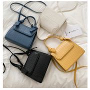 新しい韓国スタイルのファッションポータブルクロコダイルパターンショルダーバッグ小さな正方形のバッグ