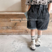 2024年韓国の子供服夏のニュージーンズ、子供用女の子用デニムショートパンツ、男の子用パンツ
