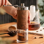 IwaiLoft 手挽きコーヒーミル 手動式 木目調 ステンレス製 コーヒーメーカー 手動ハンドル コーヒー豆挽き