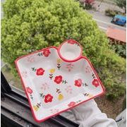 INS 人気 セラミックス 花柄 定量 食器 取り分け皿 インテリア 置物を飾る 創意撮影装具
