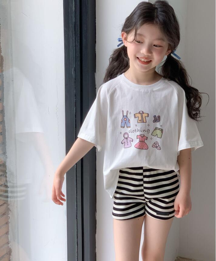 【2024夏新作】韓国風 子供服 ベビー服 キッズ ins  半袖 かわいいTシャツ子供用プルオーバー